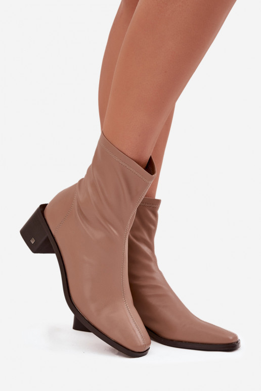 Women's High Heel Ankle Boots Vinceza 23-10791 Beige Women's High Heel Ankle Boots Vinceza 23-10791 Beige