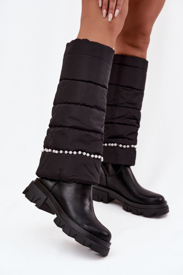 Women's insulated boots with beads Black Irvette 2