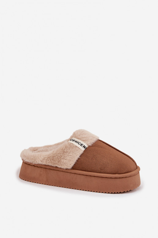 Women's slippers with fur Brown Parisse