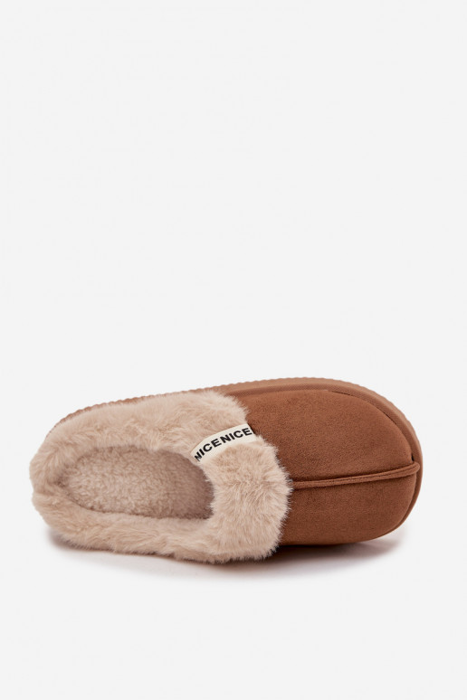 Women's slippers with fur Brown Parisse