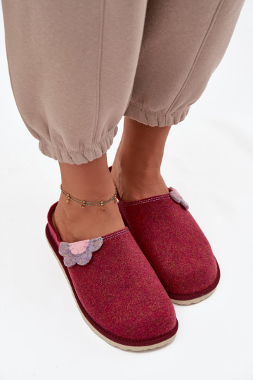Women's slippers with flower Inblu CS000043 Bordeaux