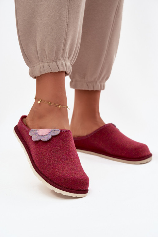 Women's slippers with flower Inblu CS000043 Bordeaux