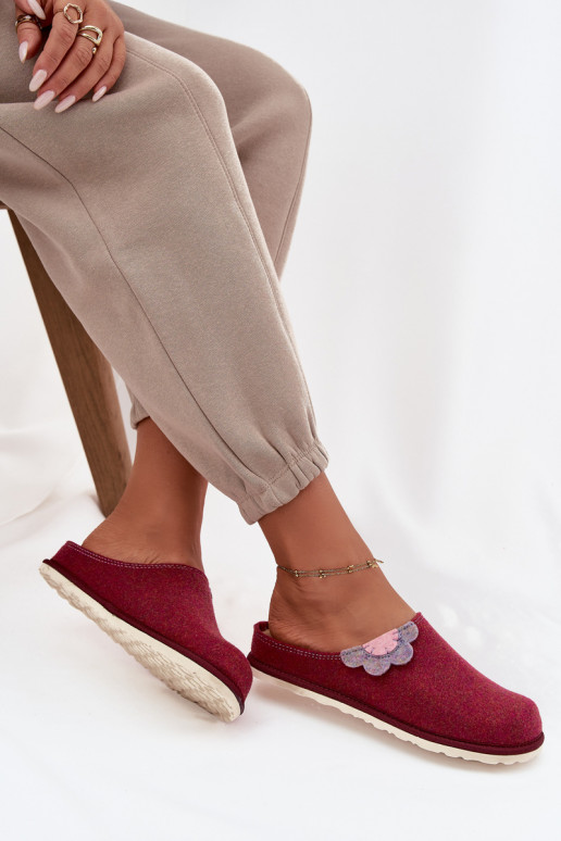 Women's slippers with flower Inblu CS000043 Bordeaux