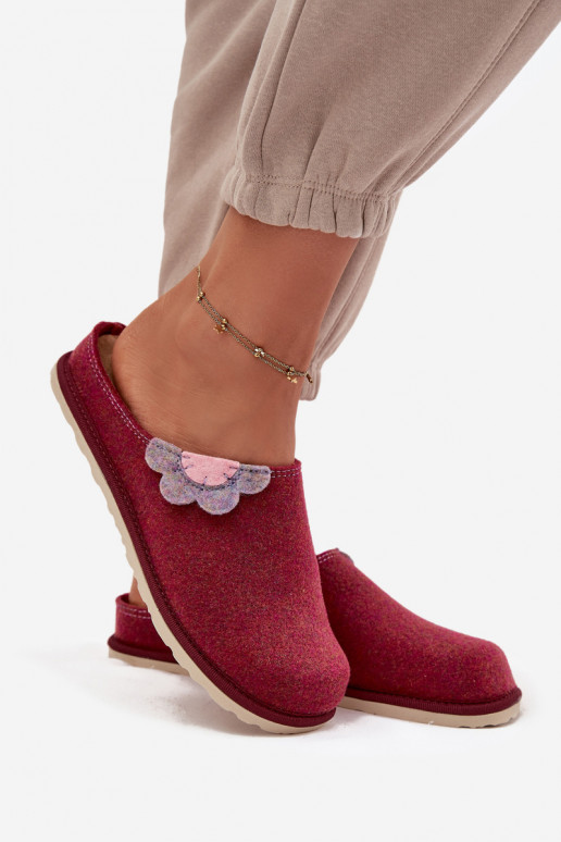 Women's slippers with flower Inblu CS000043 Bordeaux