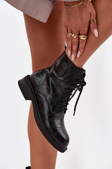 Leather Women's Work Boots With Decorative Detail Maciejka K7180-01 Black 2