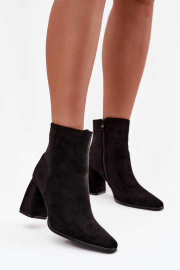 Women's Block Heel Boots Made of Eco Suede Black Inessa 2