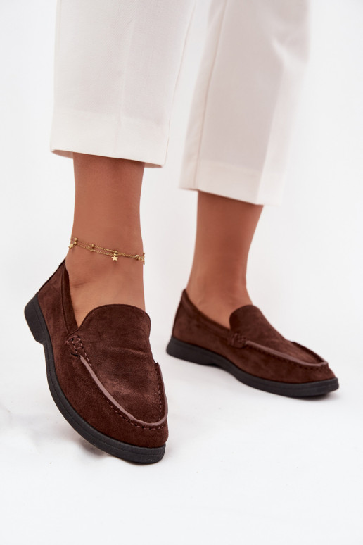 Women's Moccasins From Eco Suede Chocolate Tynara Women's Moccasins From Eco Suede Chocolate Tynara