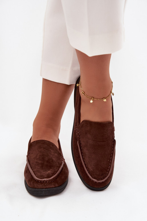 Women's Moccasins From Eco Suede Chocolate Tynara Women's Moccasins From Eco Suede Chocolate Tynara