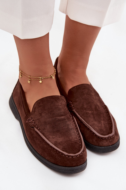 Women's Moccasins From Eco Suede Chocolate Tynara Women's Moccasins From Eco Suede Chocolate Tynara