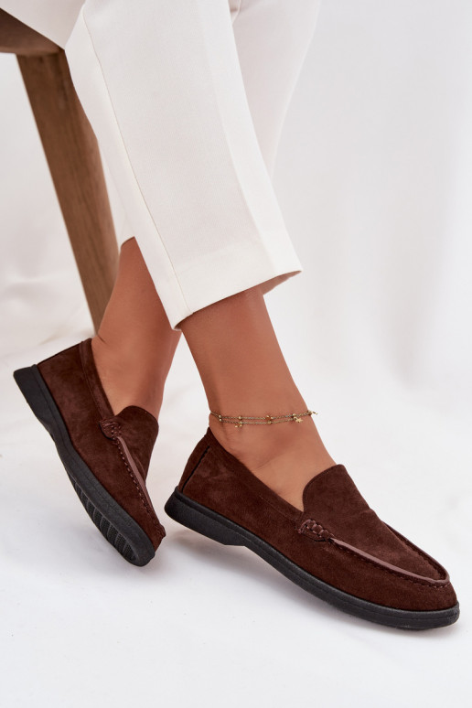 Women's Moccasins From Eco Suede Chocolate Tynara Women's Moccasins From Eco Suede Chocolate Tynara