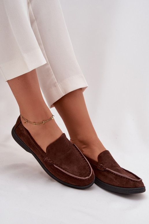 Mokasyny DamskiewithEko Zamszu Czekoladowe Tynara