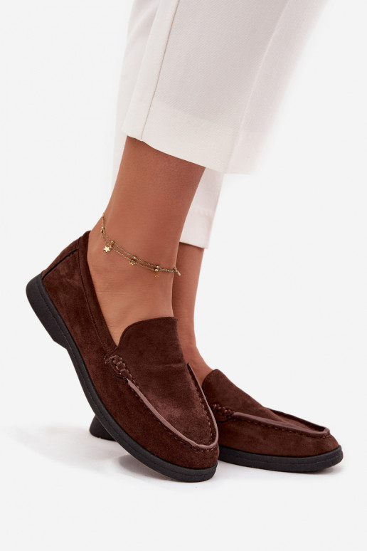 Women's Moccasins From Eco Suede Chocolate Tynara Women's Moccasins From Eco Suede Chocolate Tynara
