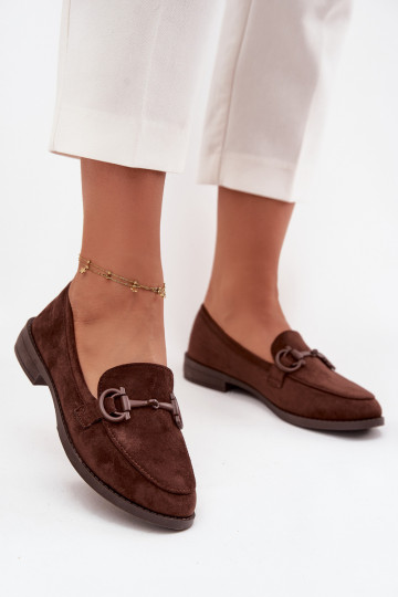 Women's Loafers with Decorative Detail Eco Suede Chocolate Ambria 2