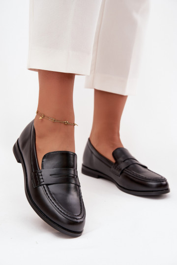 Moccasins Loafers Ladies Eco Leather Black Bessina 2