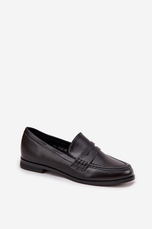 Moccasins Loafers Ladies Eco Leather Black Bessina Moccasins Loafers Ladies Eco Leather Black Bessina