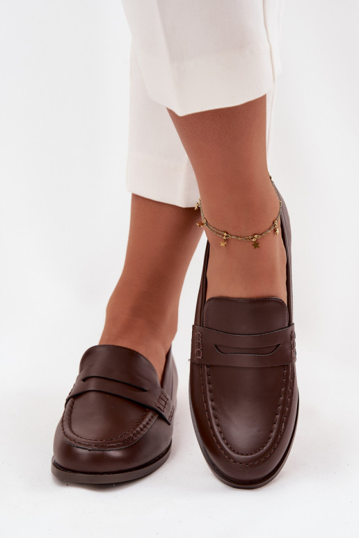 Loafers Women Eco Leather Brown Bessina Loafers Women Eco Leather Brown Bessina