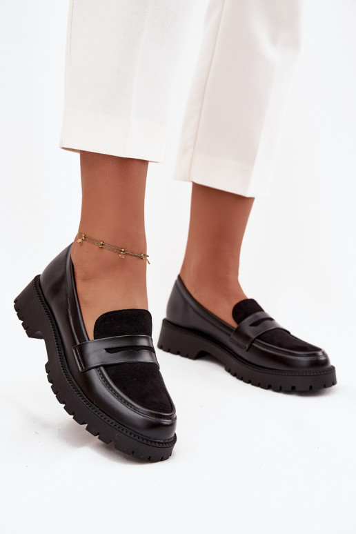 Women's Moccasins From Eco Leather Black Cailen Women's Moccasins From Eco Leather Black Cailen