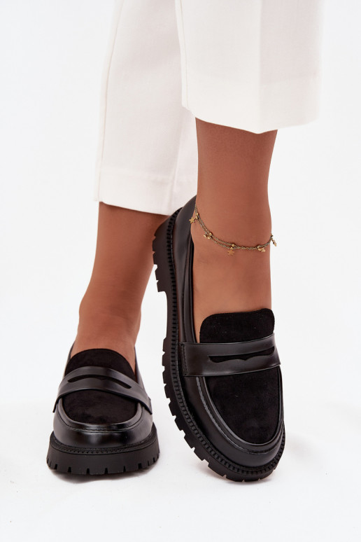 Women's Moccasins From Eco Leather Black Cailen Women's Moccasins From Eco Leather Black Cailen