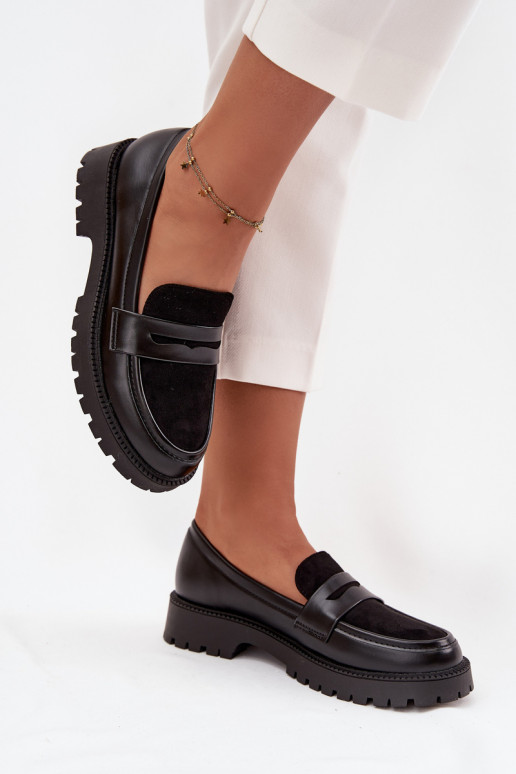 Women's Moccasins From Eco Leather Black Cailen Women's Moccasins From Eco Leather Black Cailen