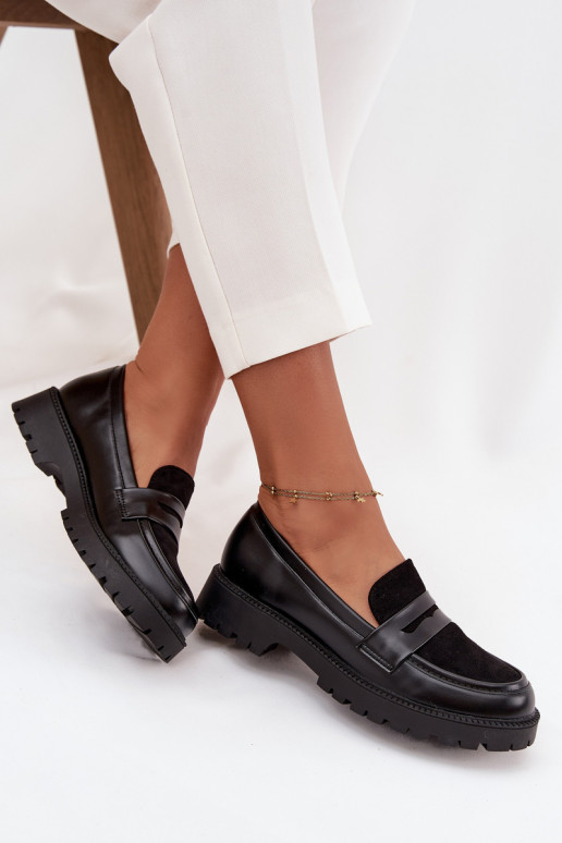 Women's Moccasins From Eco Leather Black Cailen Women's Moccasins From Eco Leather Black Cailen