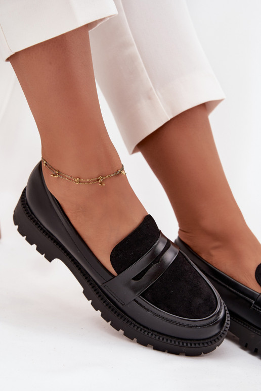 Women's Moccasins From Eco Leather Black Cailen Women's Moccasins From Eco Leather Black Cailen