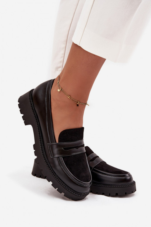 Women's Moccasins From Eco Leather Black Cailen Women's Moccasins From Eco Leather Black Cailen