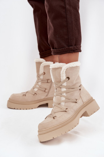 Women's Snow Boots With Fur Beige Irmara 2