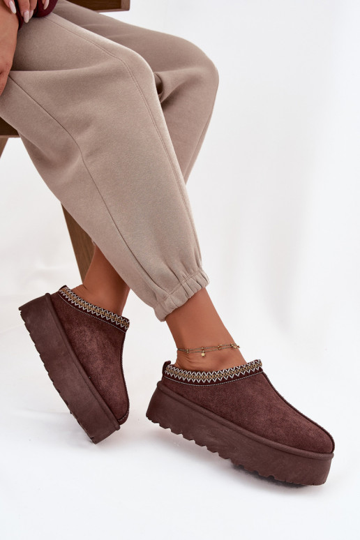 Women's Snow Boots With Decorative Embroidery Chocolate Jenira Women's Snow Boots With Decorative Embroidery Chocolate Jenira
