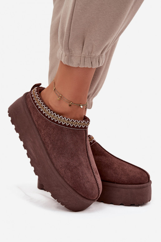 Women's Snow Boots With Decorative Embroidery Chocolate Jenira Women's Snow Boots With Decorative Embroidery Chocolate Jenira