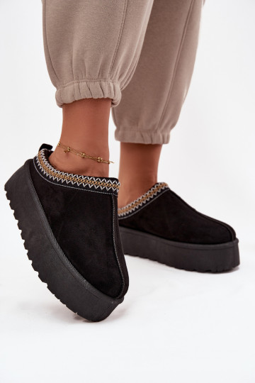 Women's Snow Boots with Decorative Embroidery Black Jenira 2