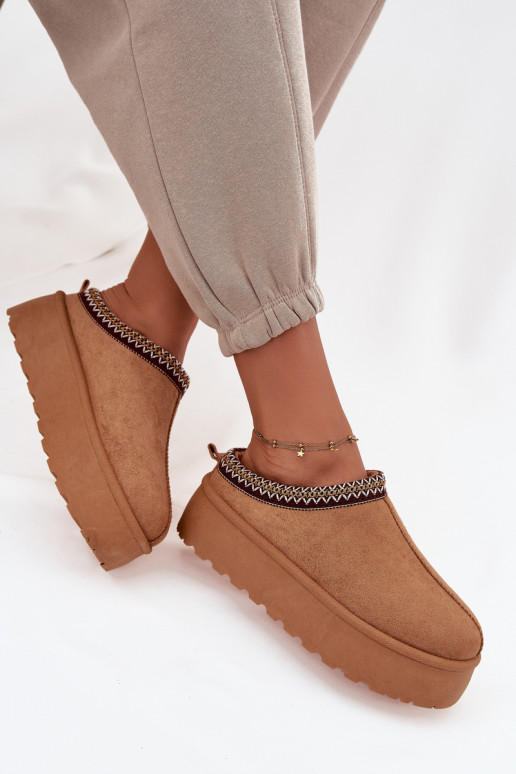 Women's Snow Boots With Decorative Embroidery Camel Jenira