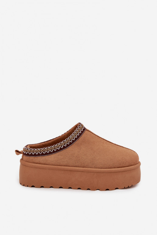 Women's Snow Boots With Decorative Embroidery Camel Jenira