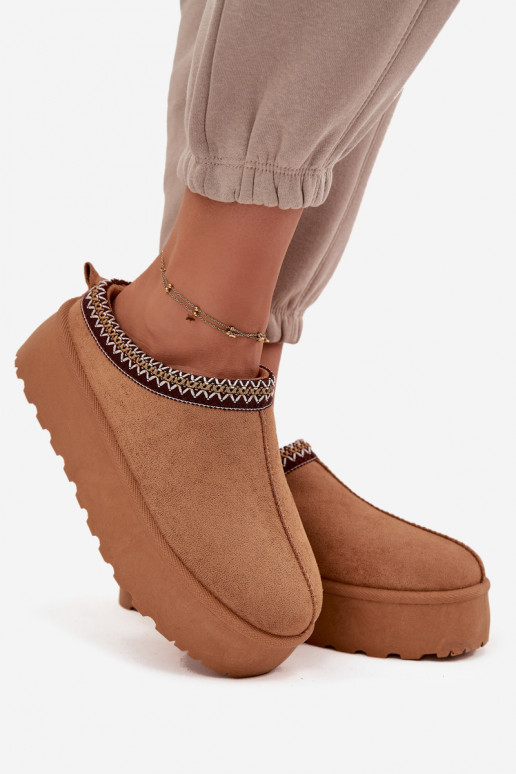 Women's Snow Boots With Decorative Embroidery Camel Jenira