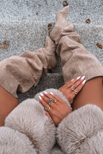 Slip-on Women's Heeled Boots Beige Ysolienne 2