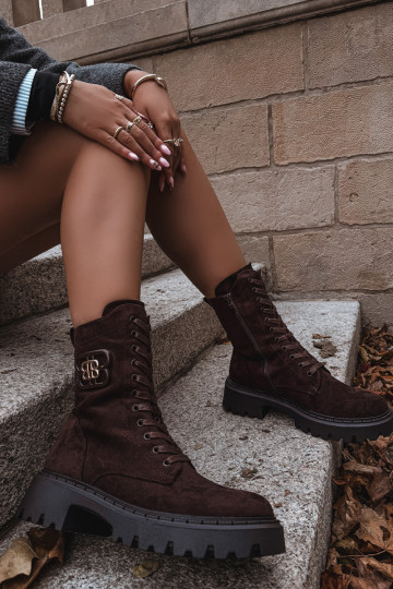 Women's Wokrery boots with decorative element insulated chocolate Kalindra