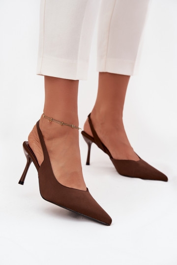 Stilettos with open heels chocolate Lenira