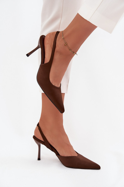 Stilettos with open heels chocolate Lenira