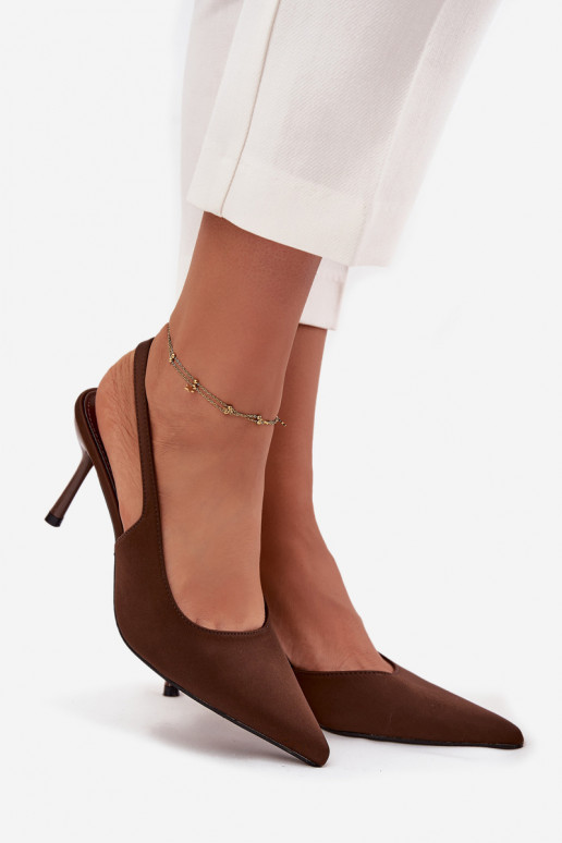 Stilettos with open heels chocolate Lenira