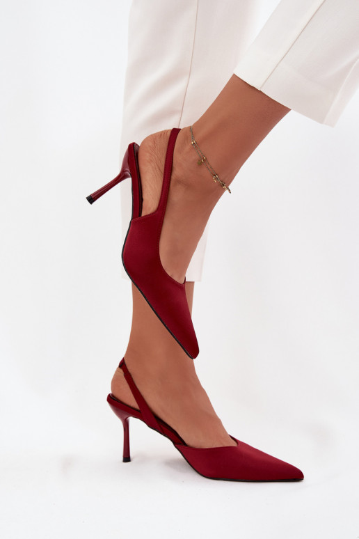 SzpilkiwithOdkrytymi Piętami Bordowe Lenira