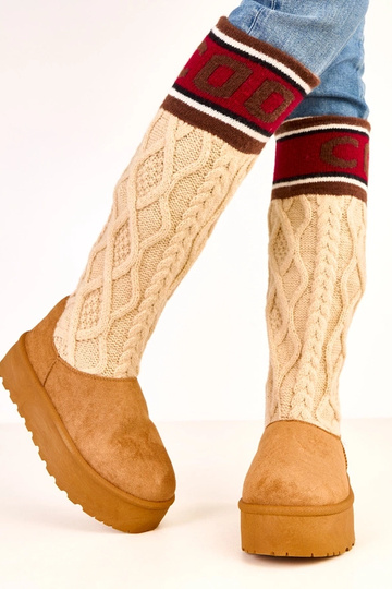 Brązowe śniegowce na...