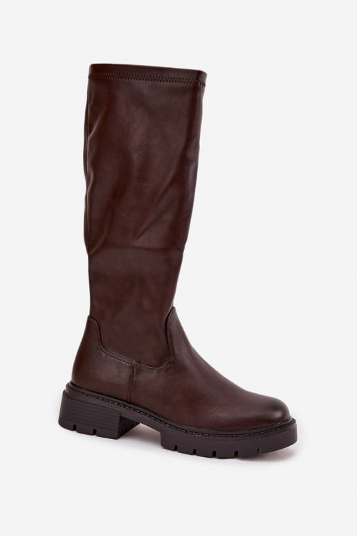 Women's Boots Made of Eco Leather Chocolate Oceana