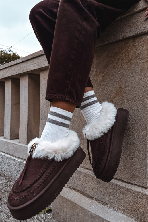 Women's Snow Boots With Fur On Platform Chocolate Rosmira