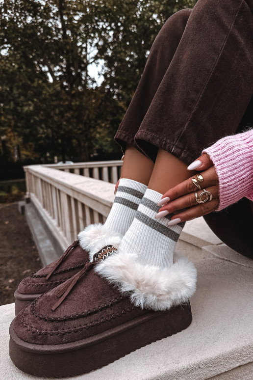 Women's Snow Boots With Fur On Platform Chocolate Rosmira