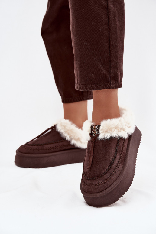 Women's Snow Boots With Fur On Platform Chocolate Rosmira