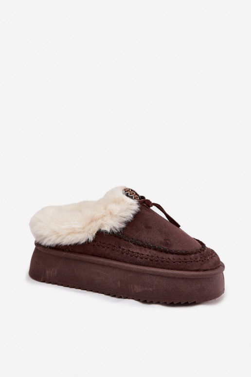 Women's Snow Boots With Fur On Platform Chocolate Rosmira