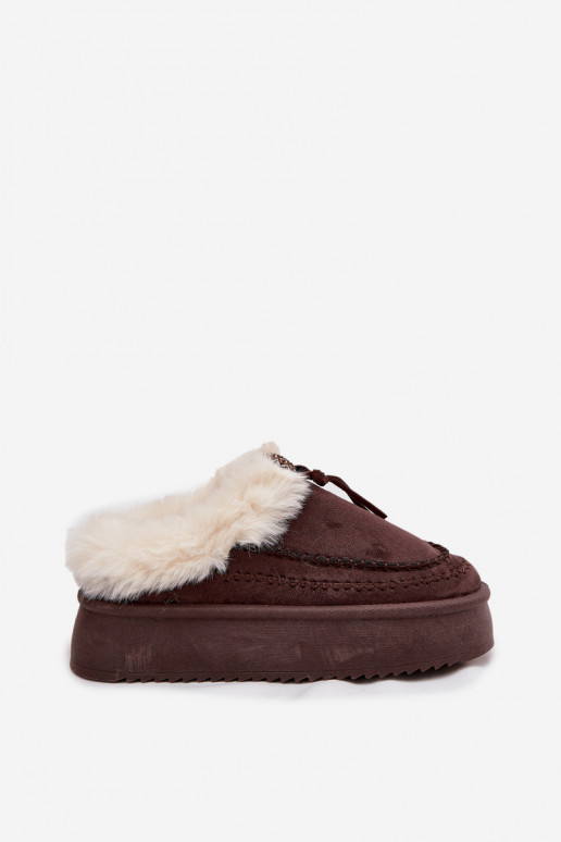 Women's Snow Boots With Fur On Platform Chocolate Rosmira