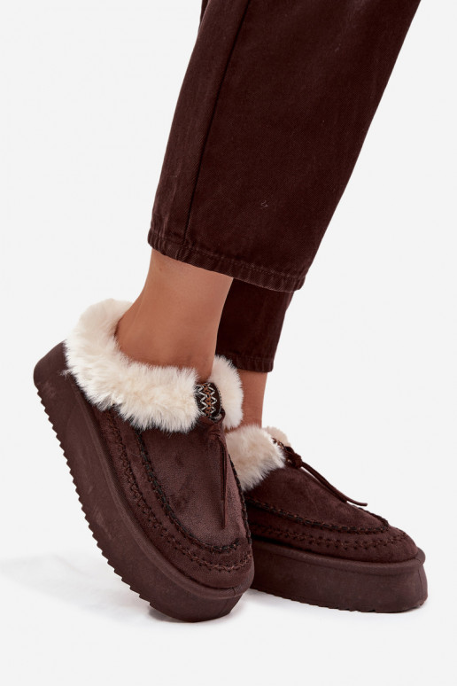 Women's Snow Boots With Fur On Platform Chocolate Rosmira