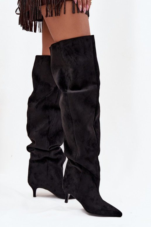 Slip-on Women's High Heel Boots Black Ysolienne Slip-on Women's High Heel Boots Black Ysolienne