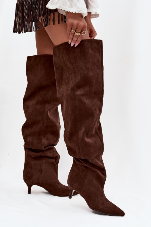 Slip-on Women's Boots on Heel Chocolate Ysolienne Slip-on Women's Boots on Heel Chocolate Ysolienne