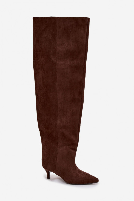 Slip-on Women's Boots on Heel Chocolate Ysolienne Slip-on Women's Boots on Heel Chocolate Ysolienne